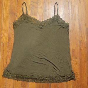Lane Bryant Green Lace Fitted Camisole
